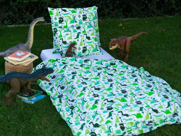 Dziecięca pościel Zielone DINOZAURY 160x200 \ 1x70x80